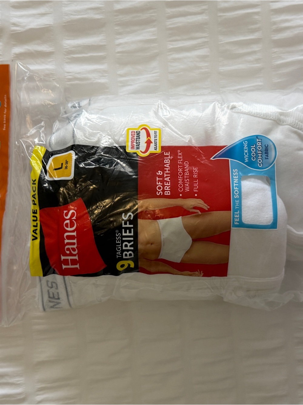 Hanes Men’s White Tagless Briefs - 9 Pack